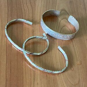 Three Vintage Copper Bracelets